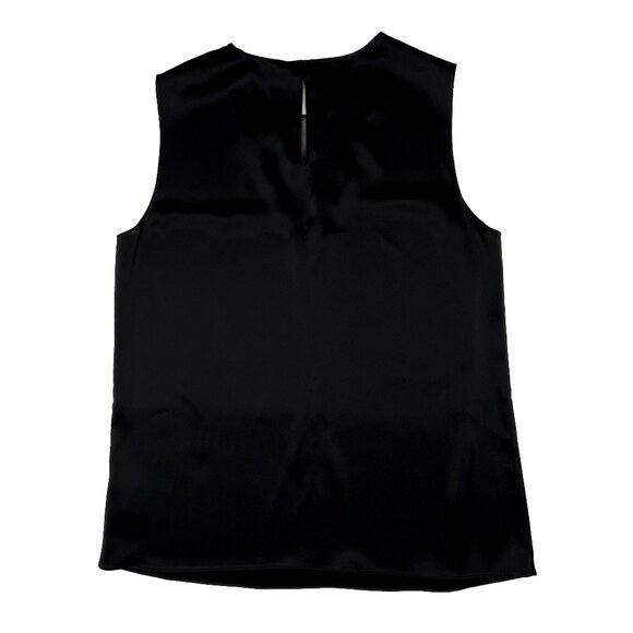 Theory Semi-Sheer Sleeveless Top in Satin Black Minimalist Capsule Size S - NWT - Picture 4 of 8
